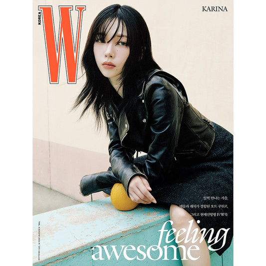 W KOREA 'AUGUST 2024 - KARINA (AESPA), JAEHYUN (NCT)' A VERSION COVER