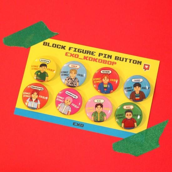 EXO 'KOKOBOP BLOCK FIGURE PIN BUTTON SET' - KPOP REPUBLIC